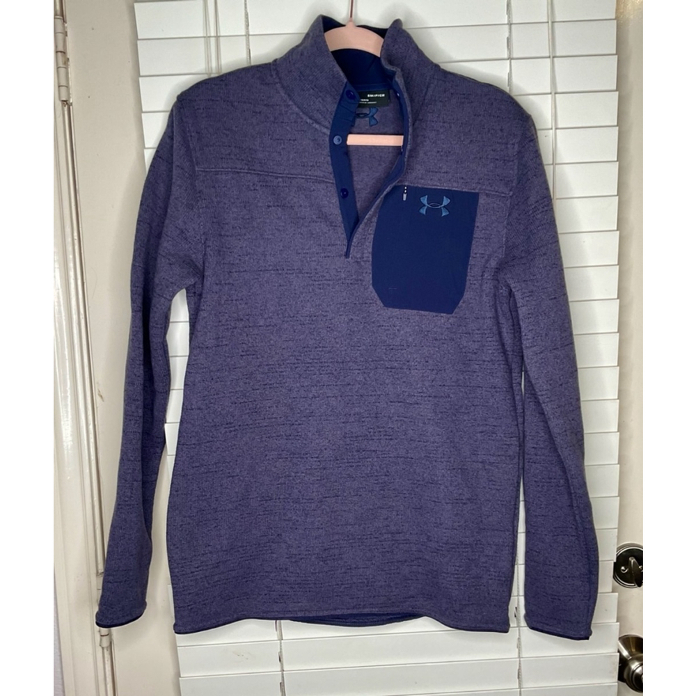 Under Armour Blue Gray Pullover Sweater Jacket Size S NWT